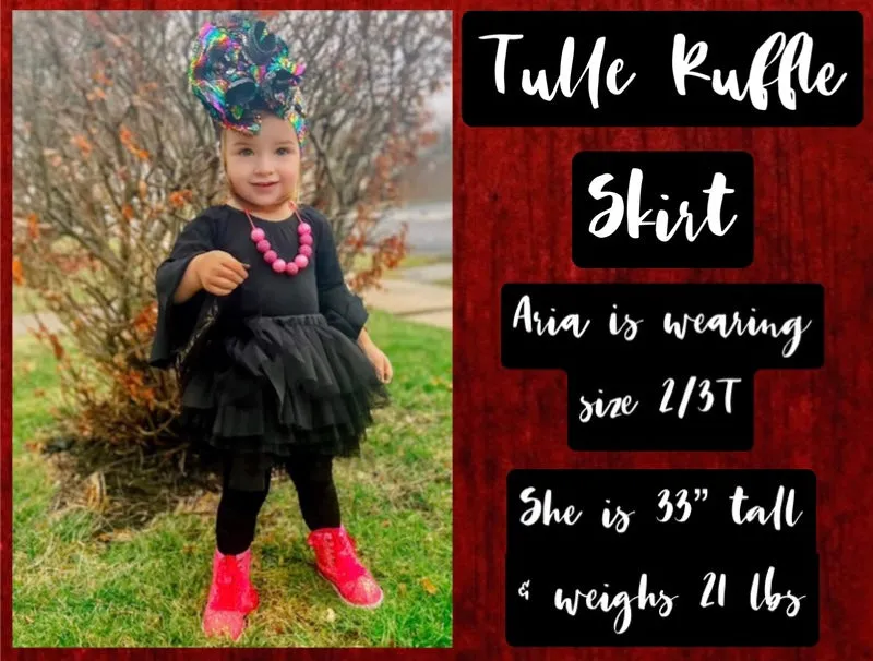 1 left! 2/3T ~ Tulle Ruffle Skirt~Black