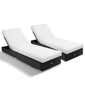 2pc Premium Outdoor Sun Lounge | LONDON RATTAN