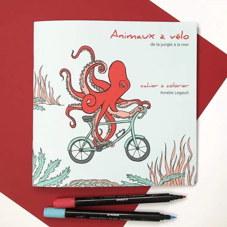 Animals on Bikes, Jungle to the Sea, Coloring Book