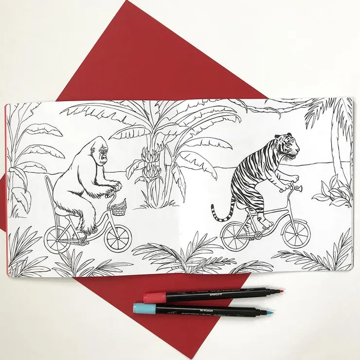 Animals on Bikes, Jungle to the Sea, Coloring Book