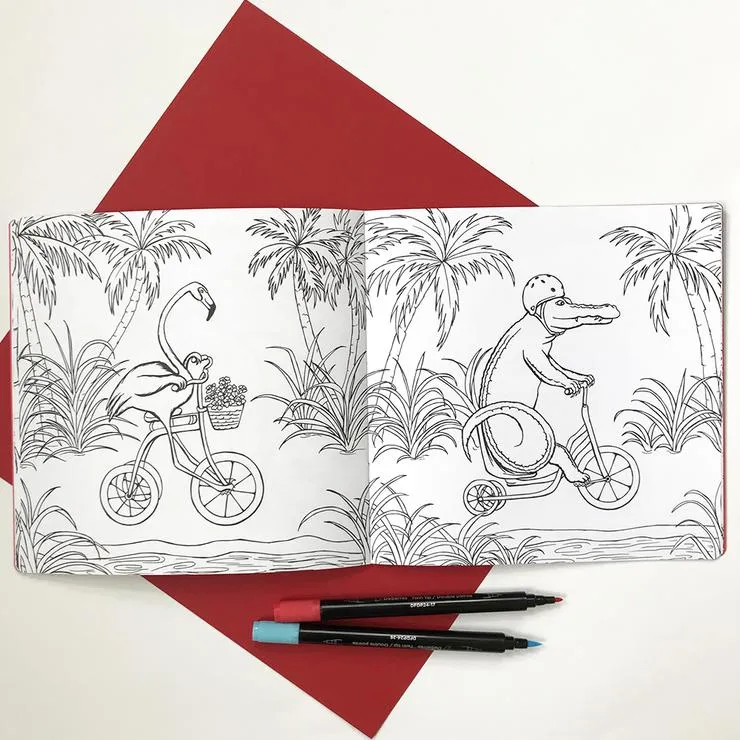 Animals on Bikes, Jungle to the Sea, Coloring Book
