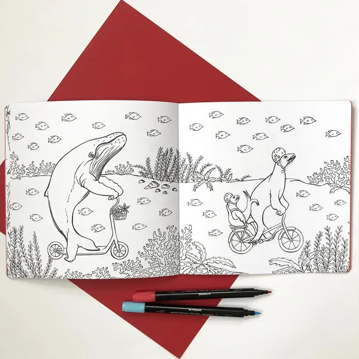 Animals on Bikes, Jungle to the Sea, Coloring Book