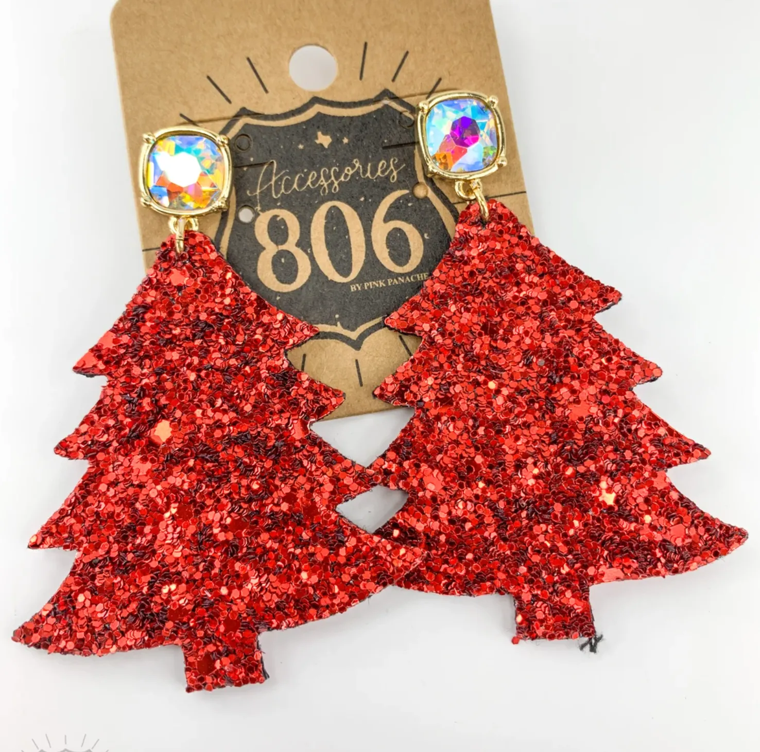 Christmas Glitter Tree Earrings