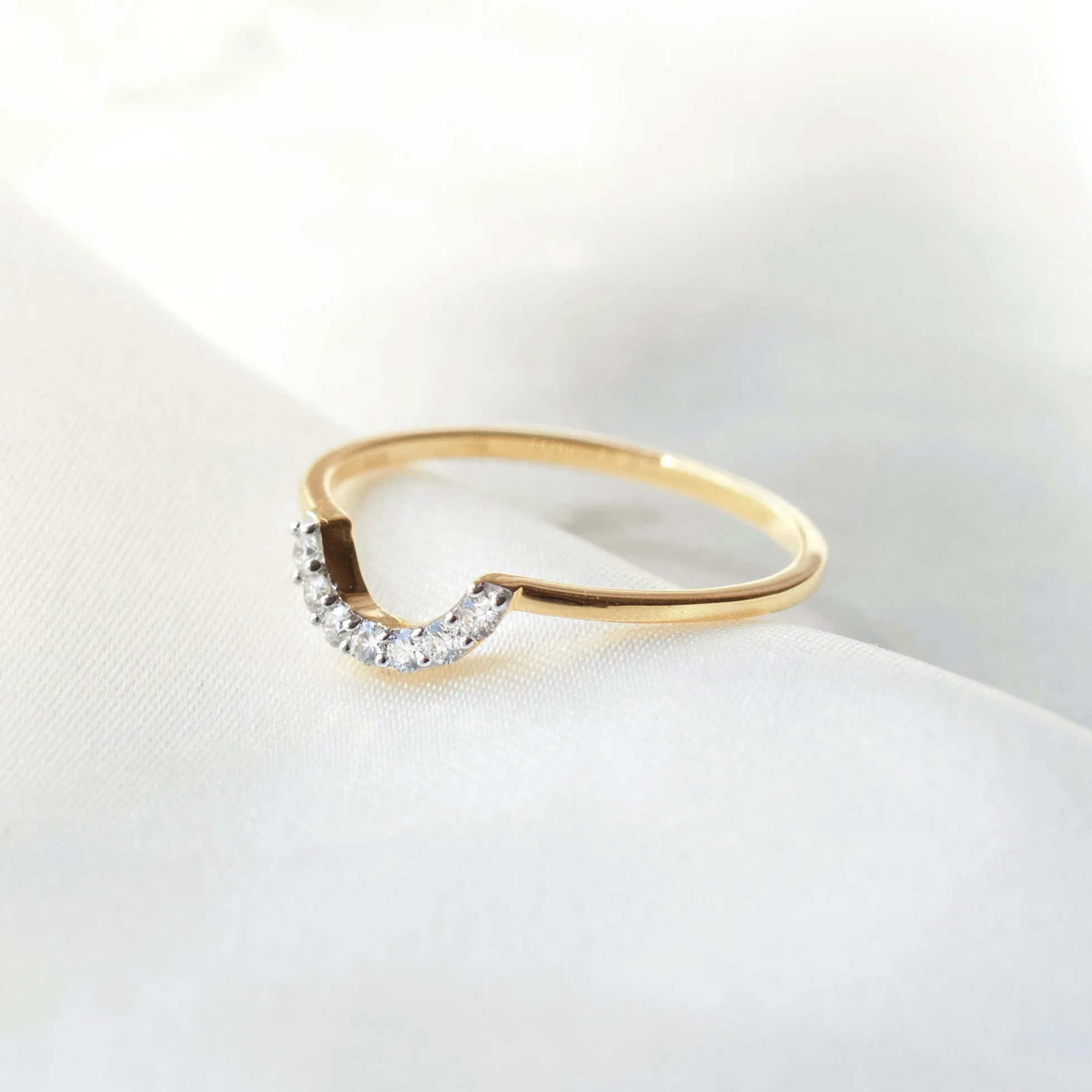 Diamond U Shaped Hugging Ring
