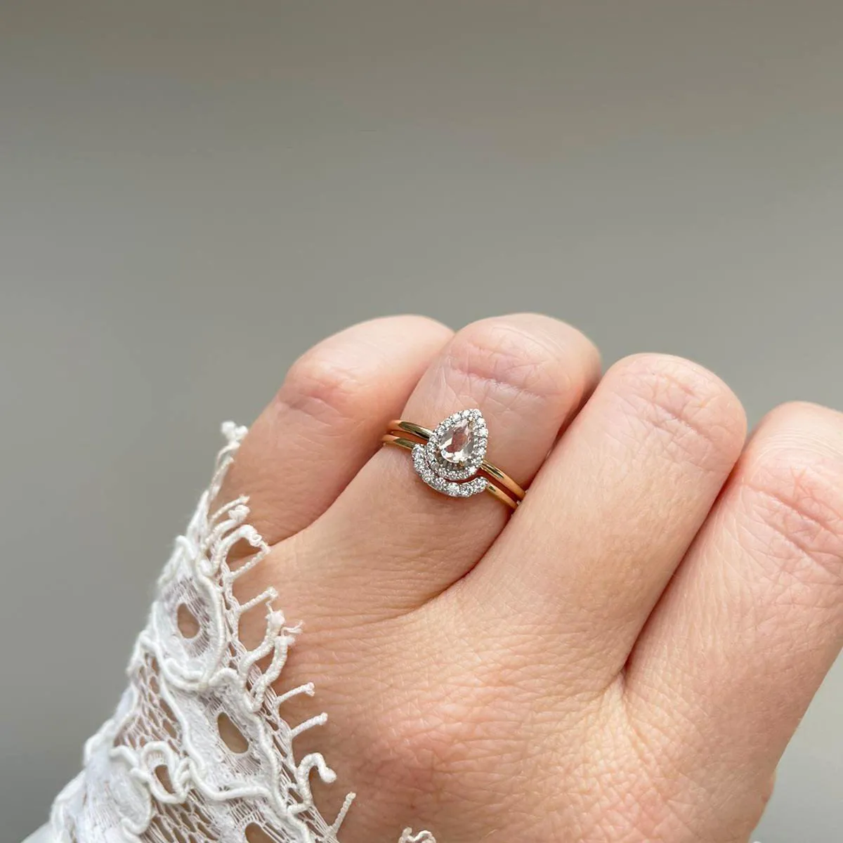Diamond U Shaped Hugging Ring