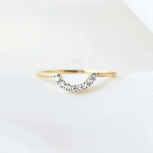 Diamond U Shaped Hugging Ring