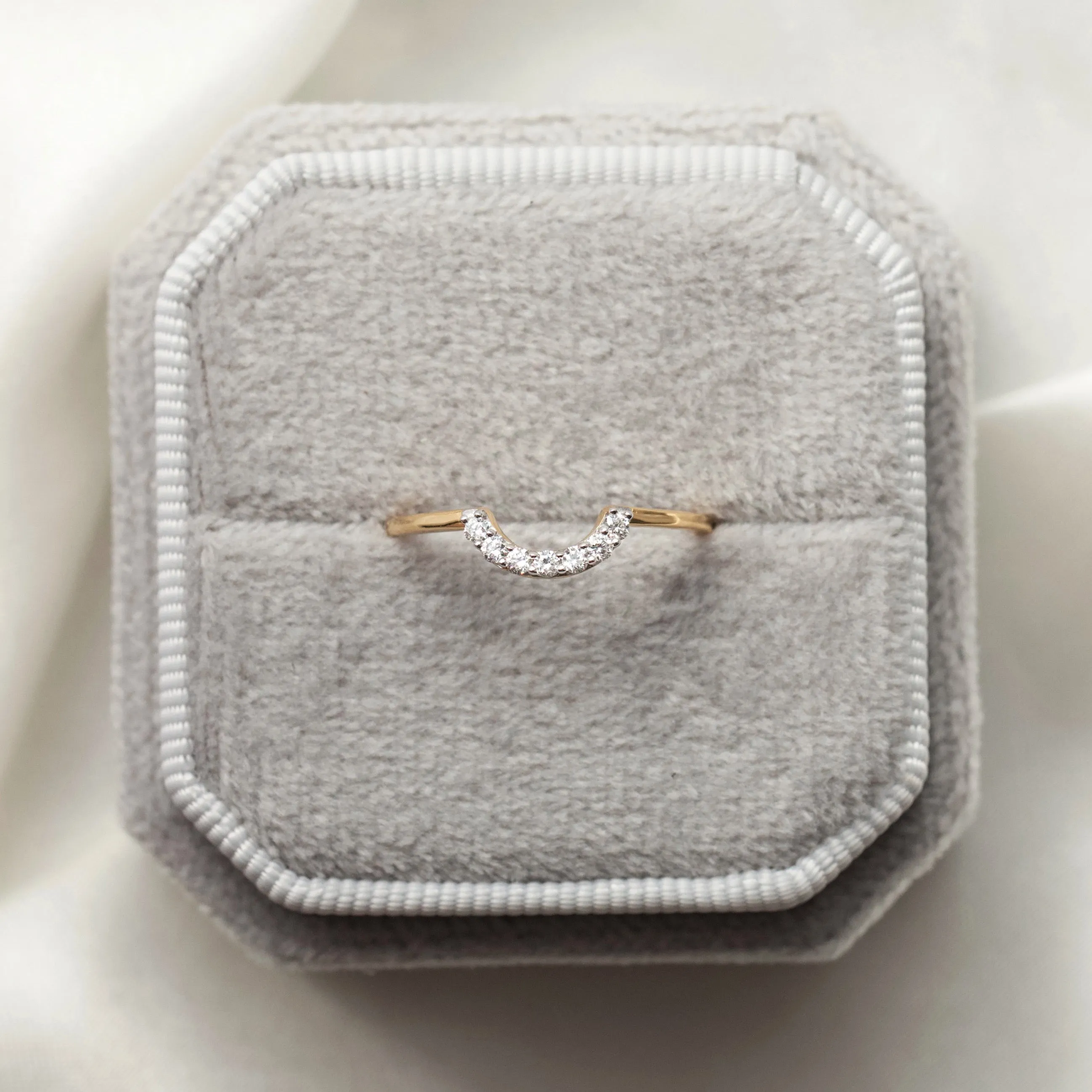 Diamond U Shaped Hugging Ring