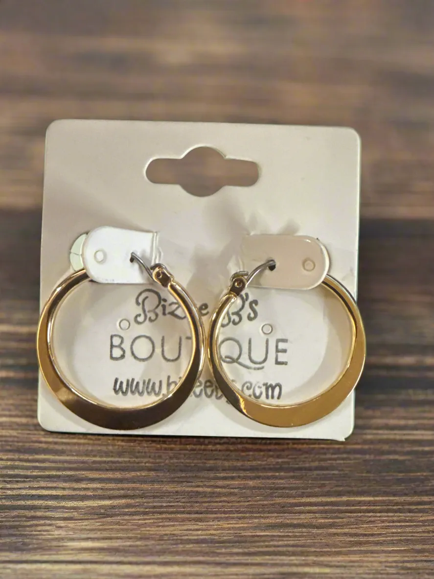Gold Flat Hoops