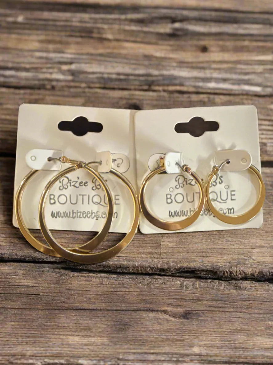 Gold Flat Hoops