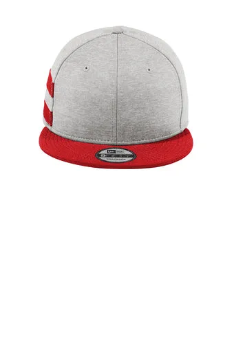 New Era  Shadow Heather Striped Flat Bill Snapback Cap - Shadow Heather/ Scarlet