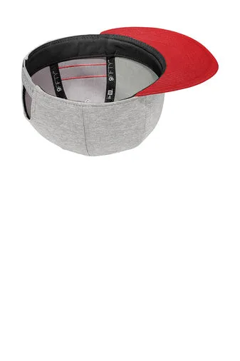 New Era  Shadow Heather Striped Flat Bill Snapback Cap - Shadow Heather/ Scarlet
