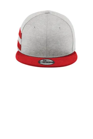 New Era  Shadow Heather Striped Flat Bill Snapback Cap - Shadow Heather/ Scarlet