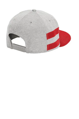New Era  Shadow Heather Striped Flat Bill Snapback Cap - Shadow Heather/ Scarlet