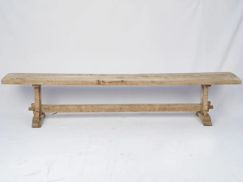 Rustic French Oak Farmhouse Bench - Early 20th century 17¼"