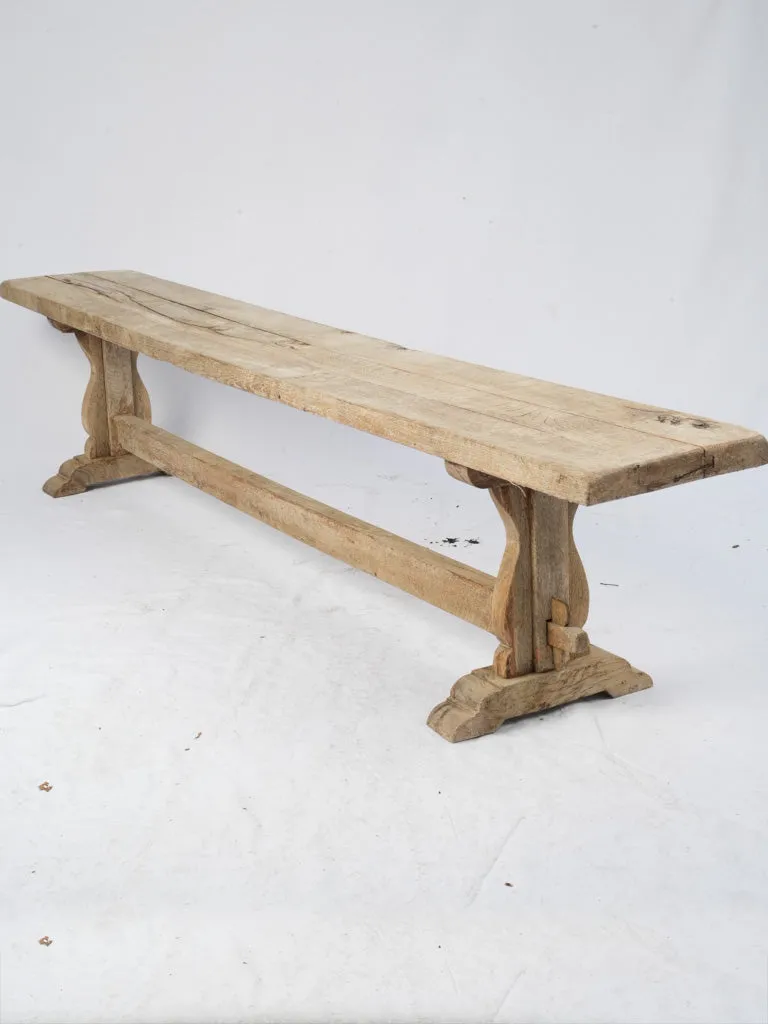 Rustic French Oak Farmhouse Bench - Early 20th century 17¼"