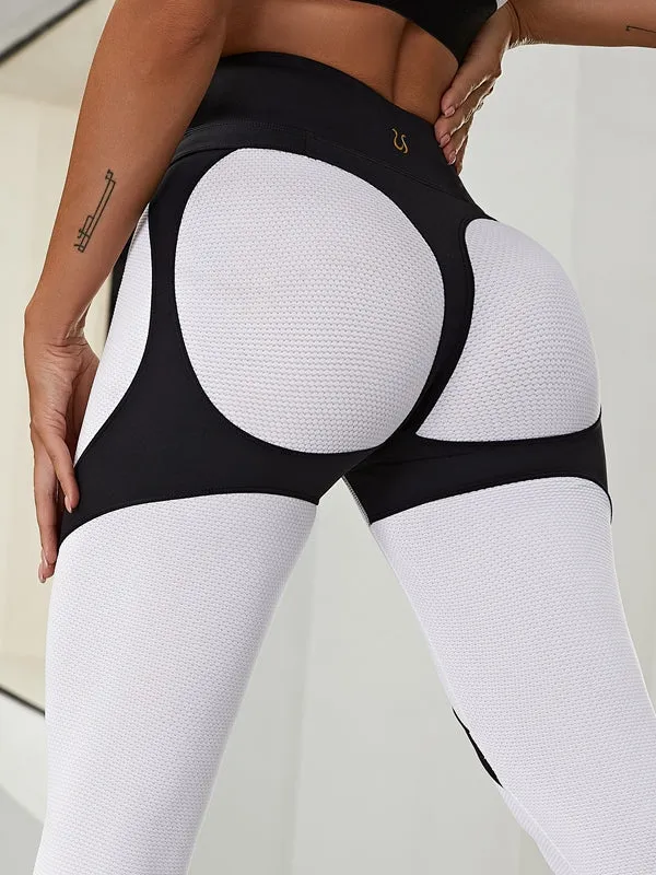 ZASUWA Female Extra Sexy Push-Up Contrast Color Fly-Eye Booty Leggings